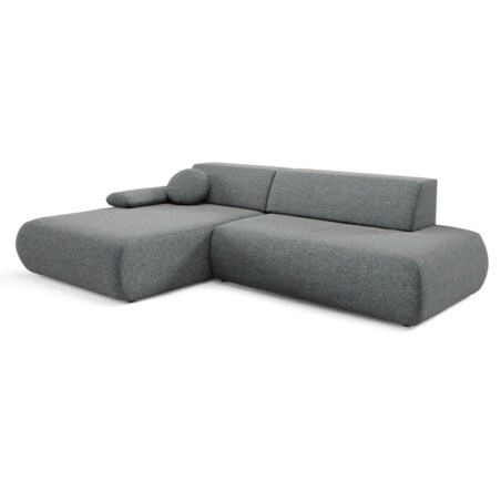 Narożnik rozkładany PENTI z pojemnikiem na pościel, lewy, ciemno-szary