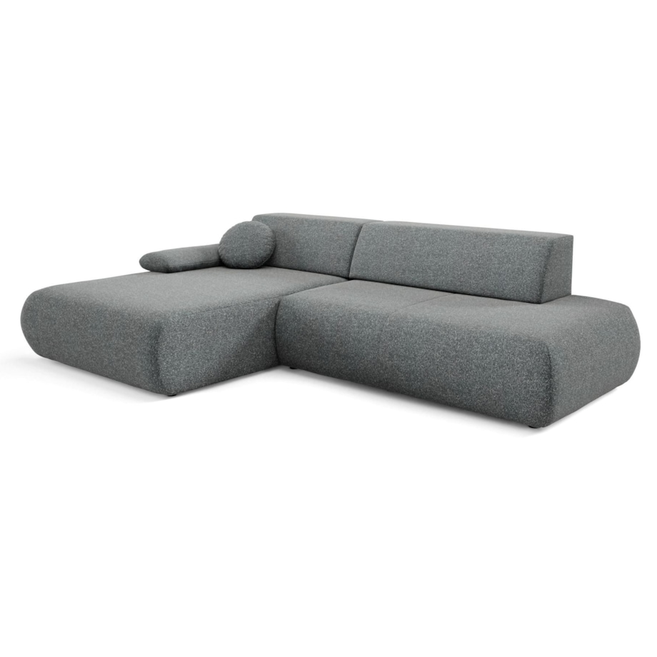 Narożnik rozkładany PENTI z pojemnikiem na pościel, lewy, ciemno-szary