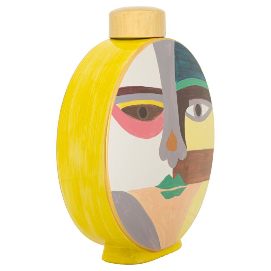 Osłonka dekoracyjna Piccassy Color, kolor wielokolorowy, ceramika, 28 x 9 x 33 cm, kształt okrągły, na doniczkę do salonu, Mauro Ferretti