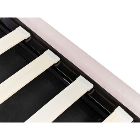 Łóżko welurowe z pojemnikiem 90 x 200 cm różowe METZ