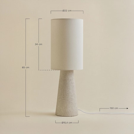 Lampa stołowa z lnu i włókna szklanego Loana, czarna