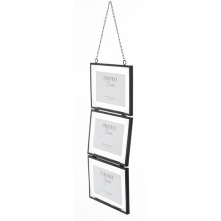 Ramki 3 szt. wiszące i połączone 64x20x15 cm CONNESSIONE czarne