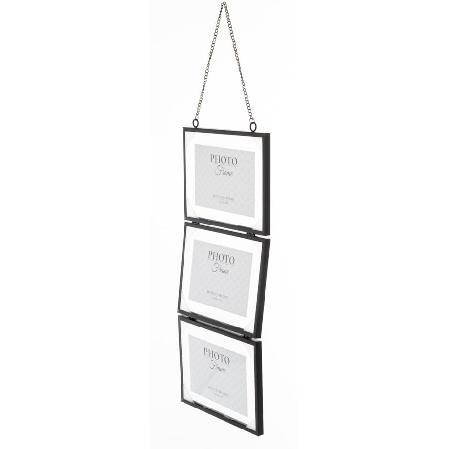 Ramki 3 szt. wiszące i połączone 64x20x15 cm CONNESSIONE czarne