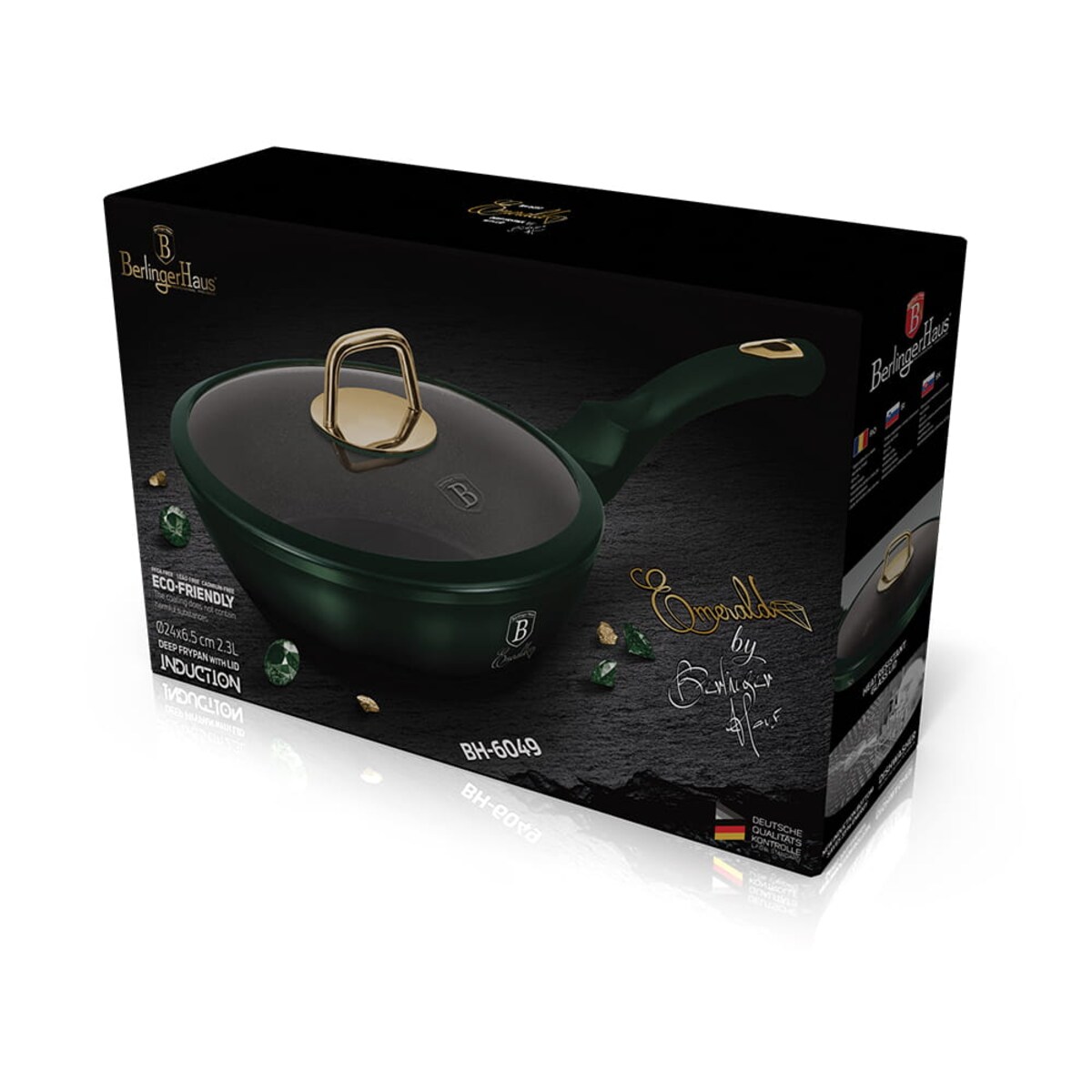 Patelnia głęboka z pokrywką 24cm Berlinger Haus BH-6049 Emerald