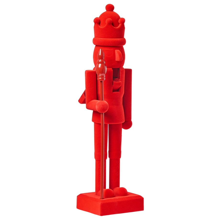 Zestaw 2 figurek dekoracyjnych FLATEY Dziadek do orzechów 40 cm Czerwony