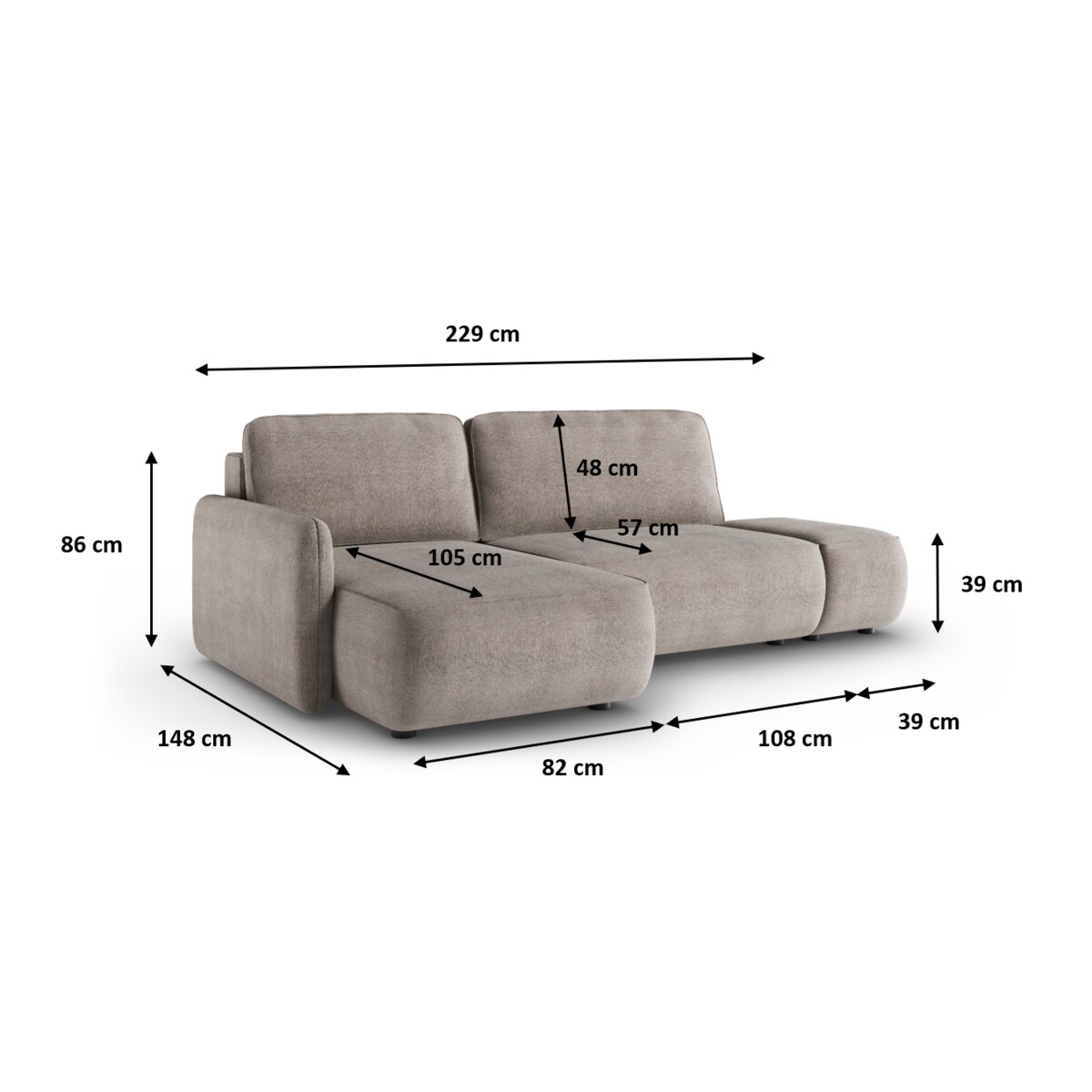 Narożnik CREMONA L - z pojemnikiem Kolor: Cremona 14