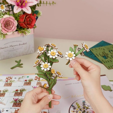 Biały rumianek DIY - kwiaty - Robotime