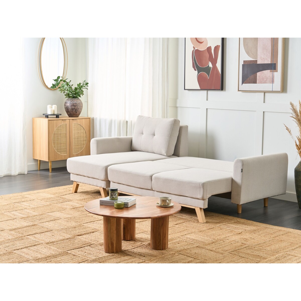 Sofa narożna prawostronna beżowa SIRO