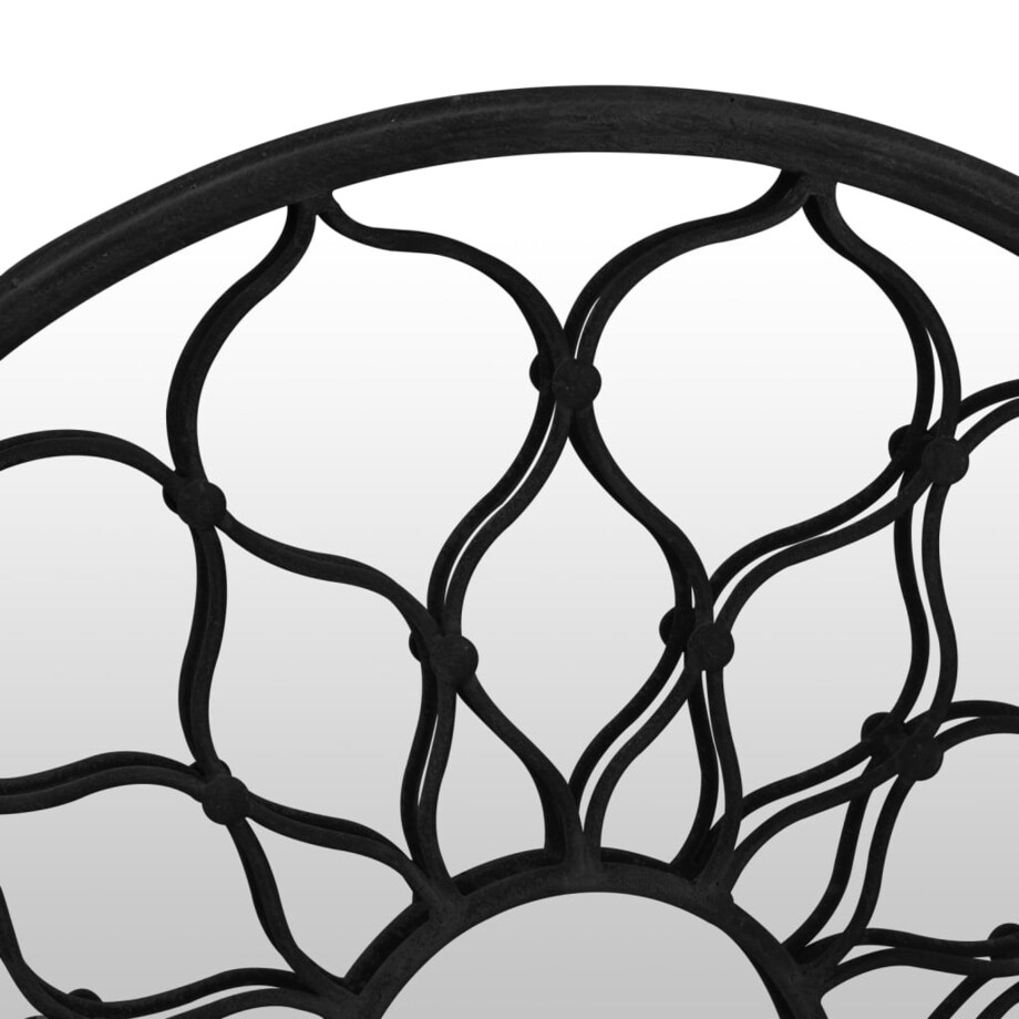 vidaXL Lustro ogrodowe, czarne, 60x3 cm, okrągła żelazna rama