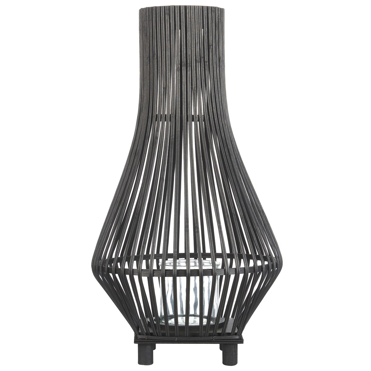 Lampion LEYTE Bambus 58 cm Czarny