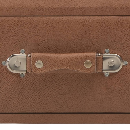 vidaXL Stolik kawowy, ciemnobrązowy, 80x40x46 cm, sztuczna skóra