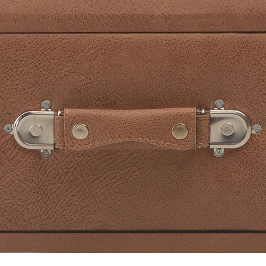 vidaXL Stolik kawowy, ciemnobrązowy, 80x40x46 cm, sztuczna skóra