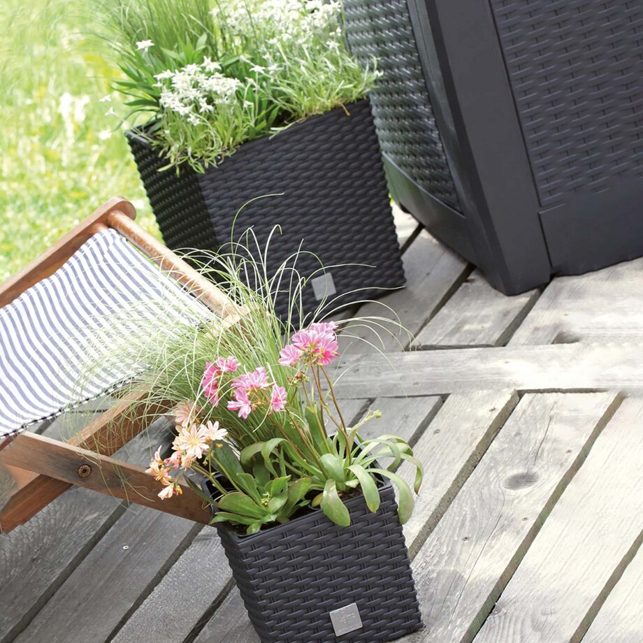 Doniczka Donica Ratanowa Kwadratowa Do Ogrodu Domu 6,8 L