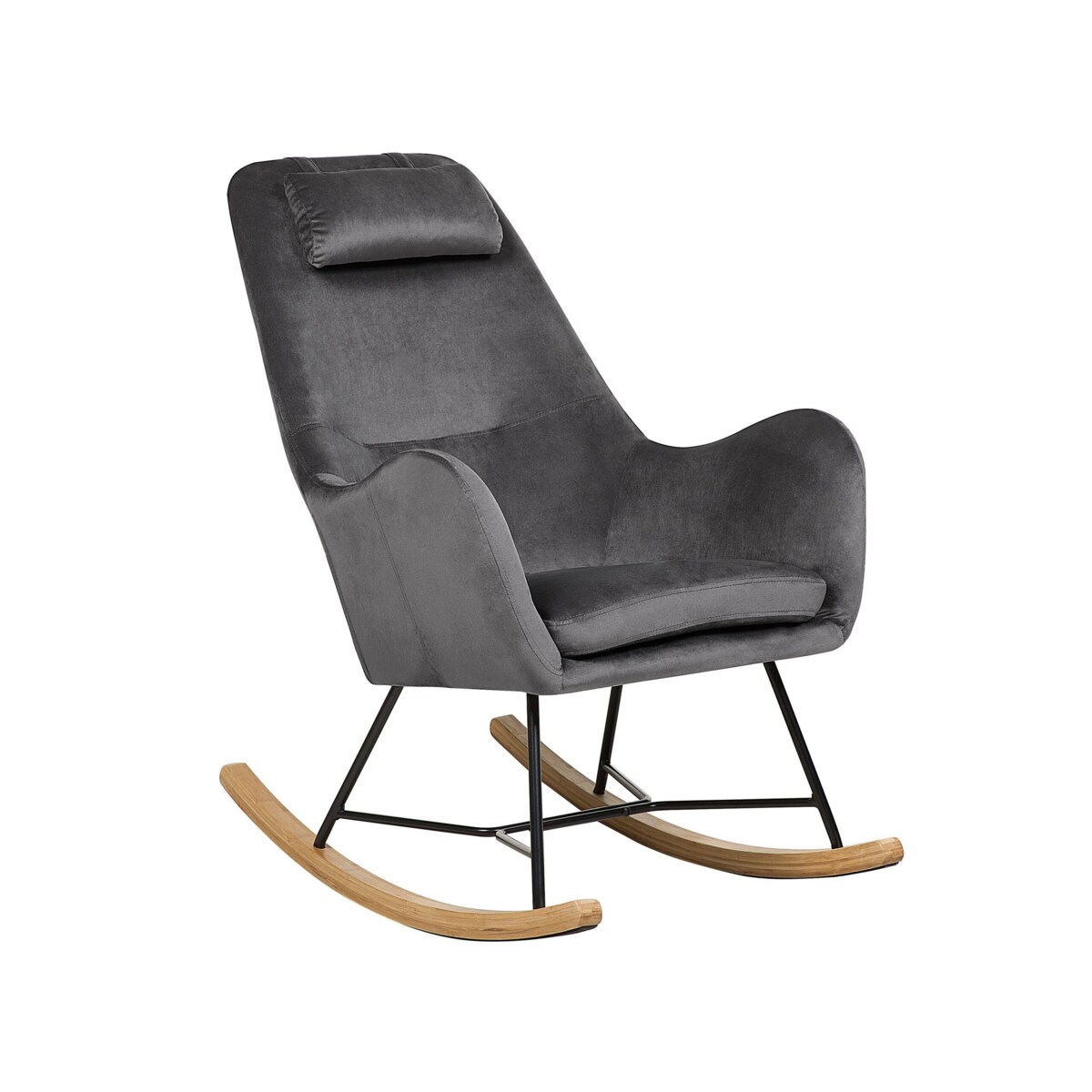 Fotel bujany welurowy szary ARRIE