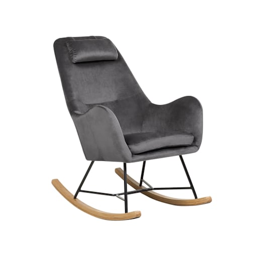 Fotel bujany welurowy szary ARRIE