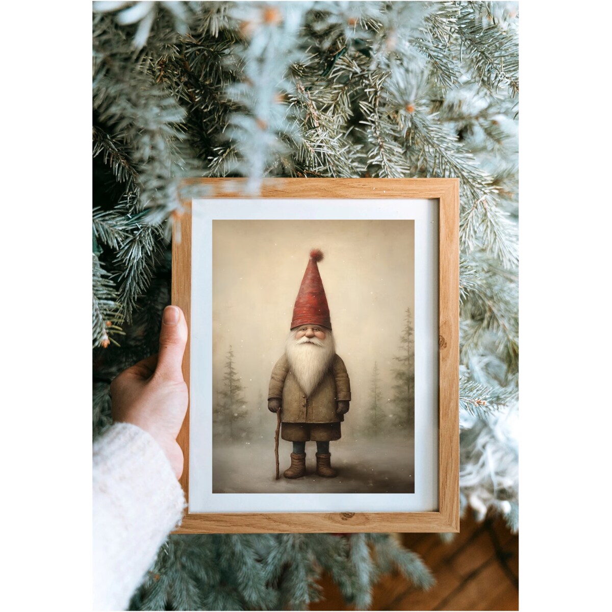 Poster Story, Plakat, Obraz - Mikołaj z Białą Brodą i Laską, wymiary 60 x 84 cm