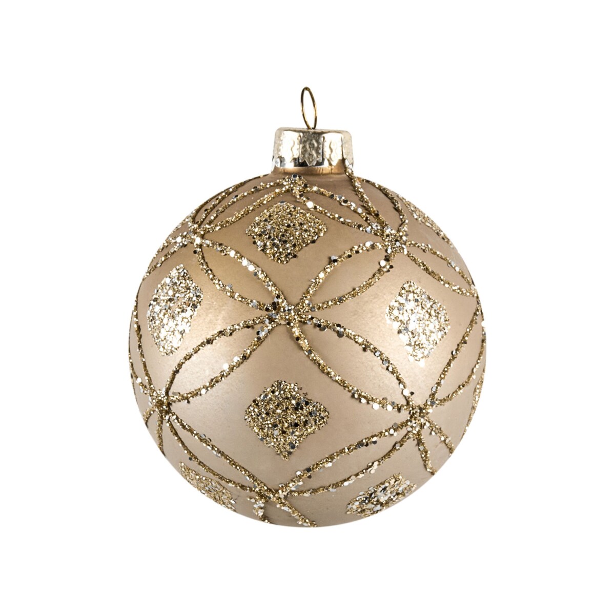 Zestaw 24 bombek WINTERLIGHT Szkło Różowe złoto