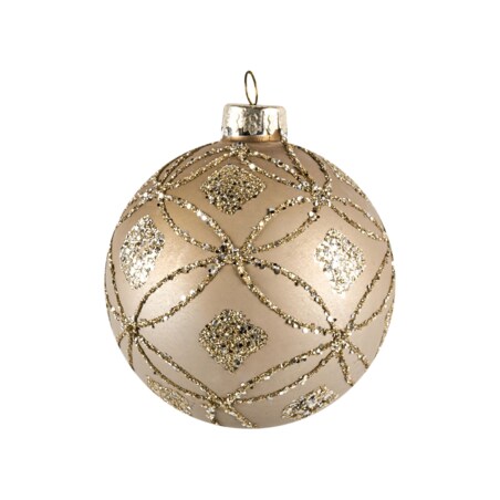 Zestaw 24 bombek WINTERLIGHT Szkło Różowe złoto