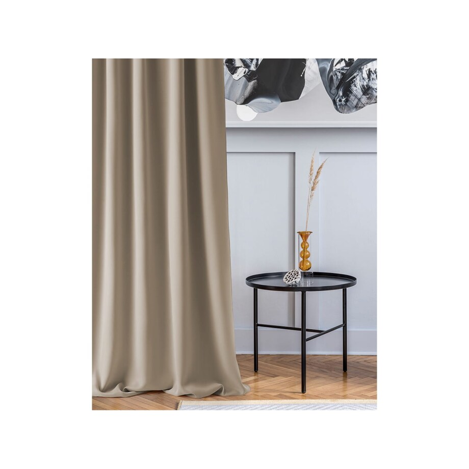 Gotwa Zasłona do Salonu Beżowa 140 x 280 Taśma Żabki Tunel Aura Boho Gładka