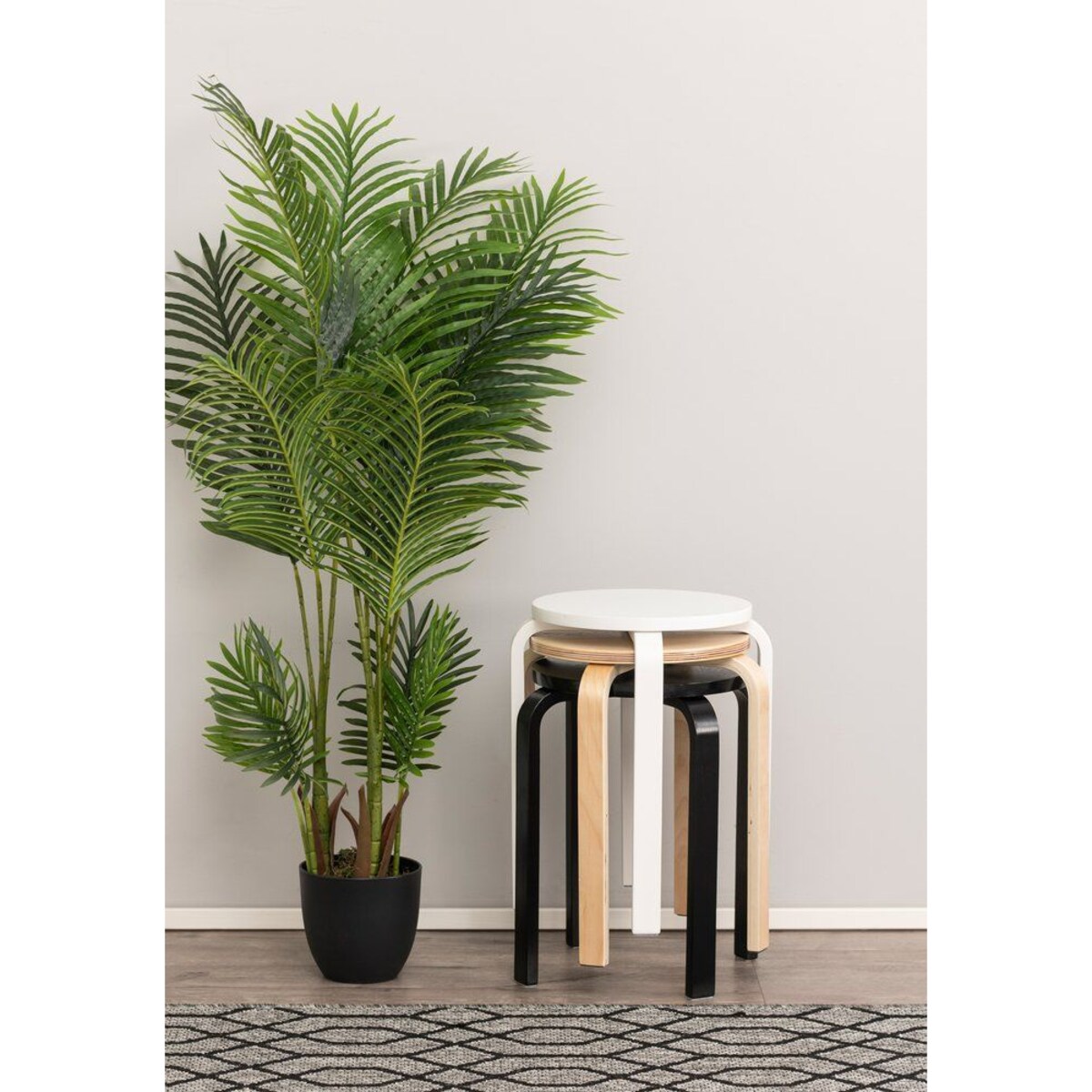 Taboret z drewna brzozy, Ø 39 cm