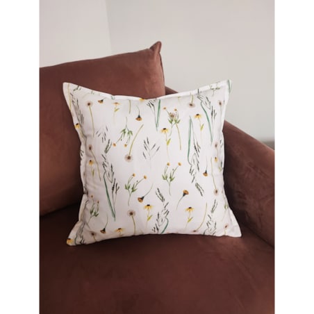 Bawełniana poszewka w łąkowe kwiaty 45x45