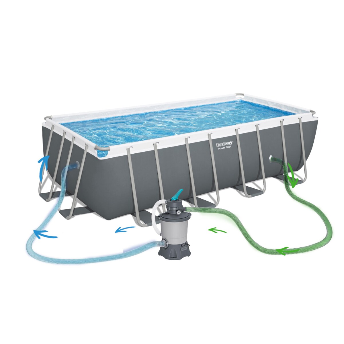 Basen ogrodowy stelażowy 488x244 Bestway 17w1 full