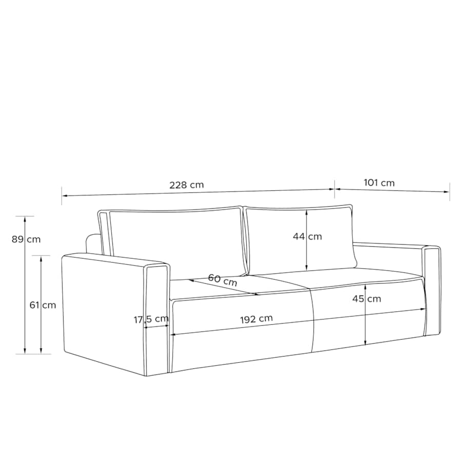 KONSIMO NAPI II Sofa 3-osobowa, kolor jasnoszary
