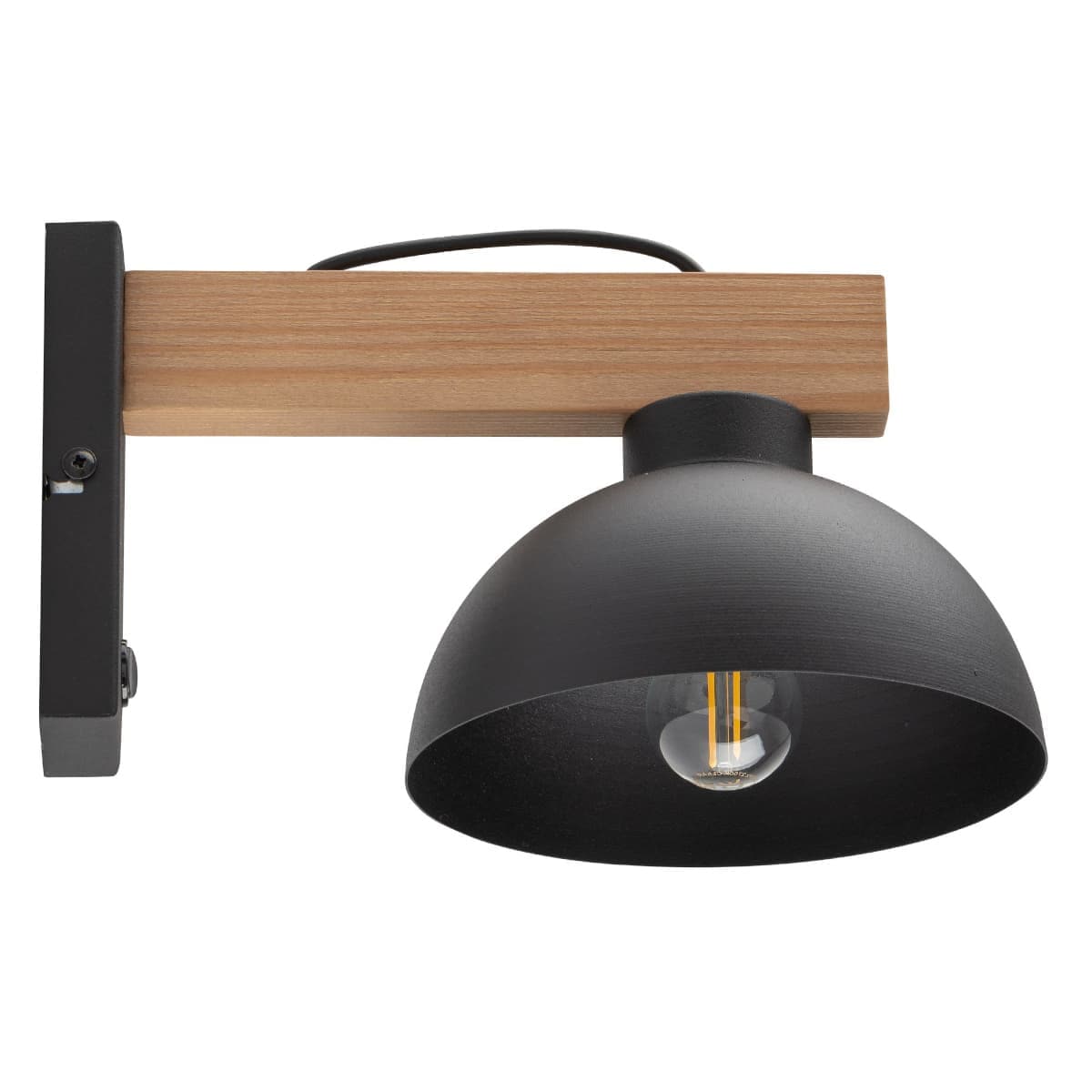 Rustykalny kinkiet z włącznikiem Oslo 4961 TK Lighting drewniany czarny