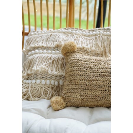 POSZEWKA TROP PROSTOKĄT Z POMPONAMI