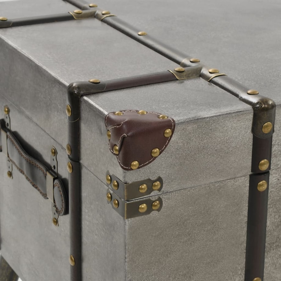 vidaXL Stolik kawowy z płyty MDF i aluminium, 102 x 51 x 47,5 cm