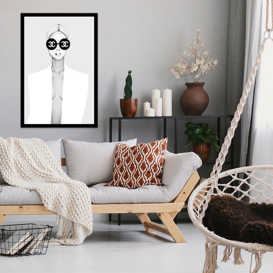 Poster Story, Plakat, Obraz - Kobieta w Okularach Chanel, wymiary 70 x 100 cm