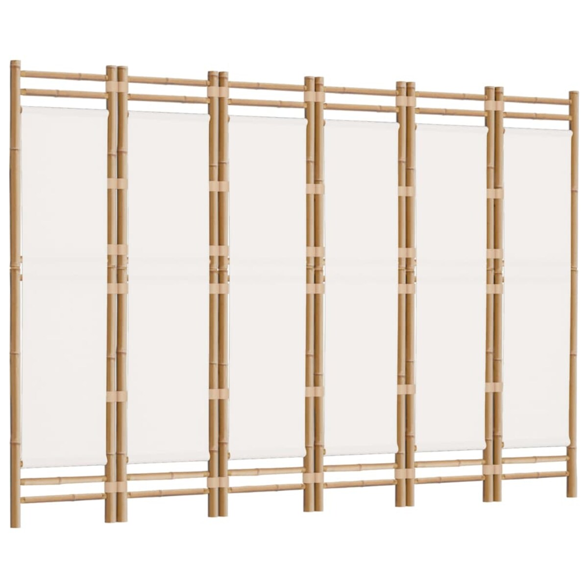 vidaXL Składany parawan 6-panelowy, 240 cm, bambus i płótno