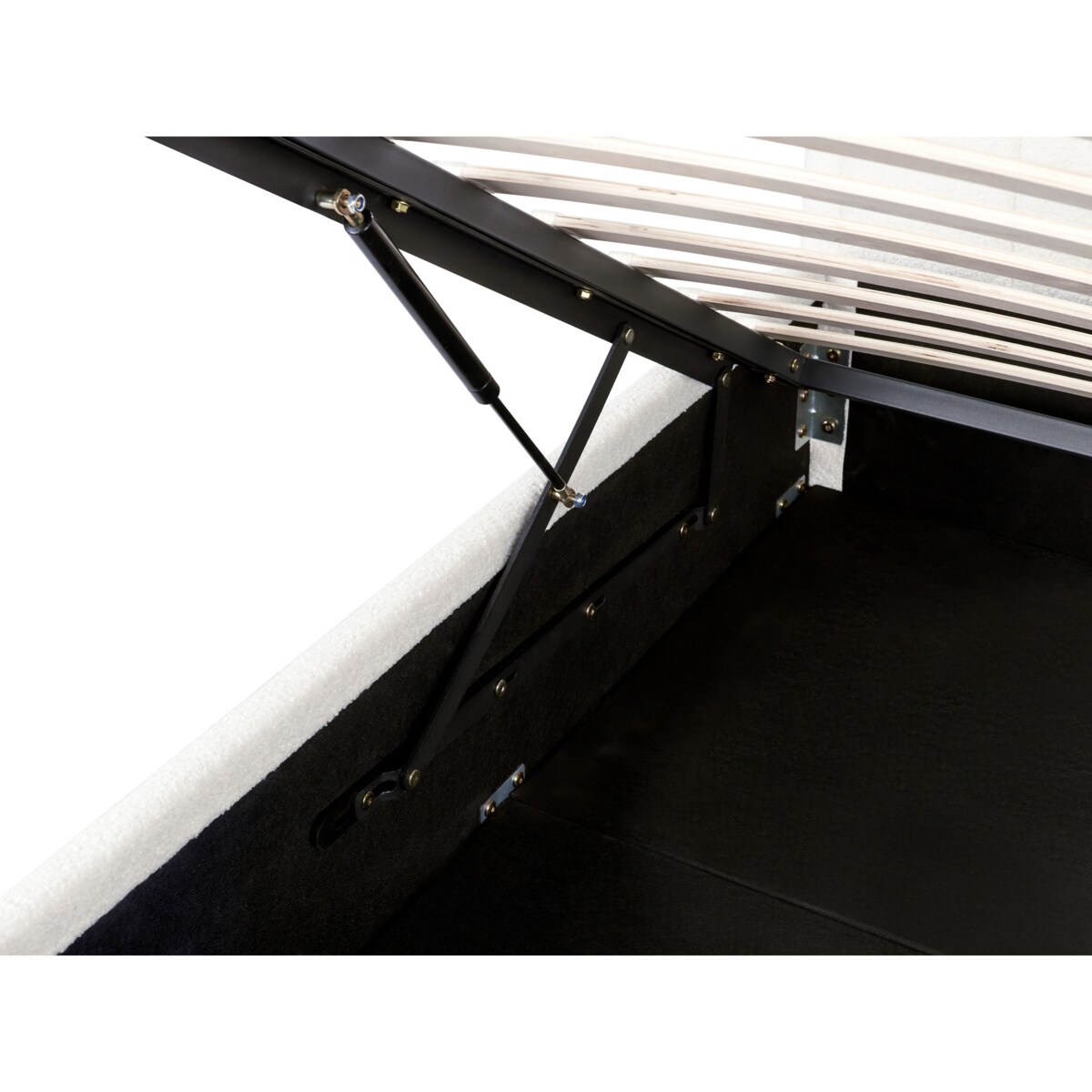 Łóżko z pojemnikiem MONTLAUR 140 x 200 cm Boucle Biały