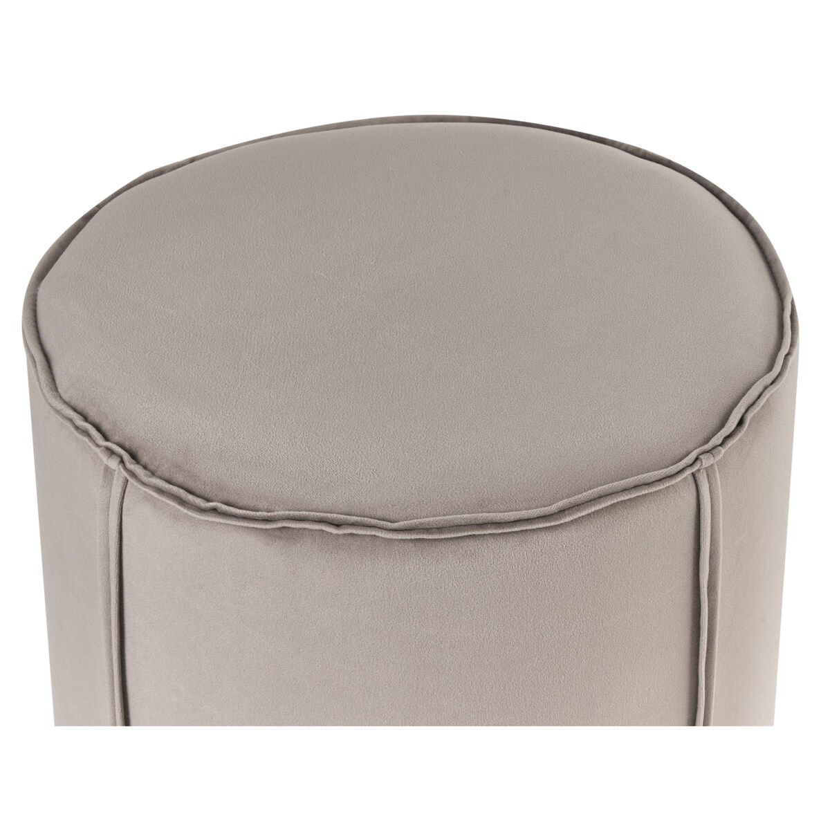 Puf welurowy 40 cm beżowoszary SEDONA