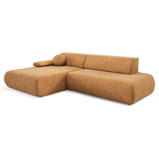 Narożnik rozkładany PENTI z pojemnikiem na pościel, lewy, pomarańczowy