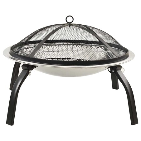vidaXL Palenisko i grill 2-w-1, z pogrzebaczem, 56x56x49 cm, stal