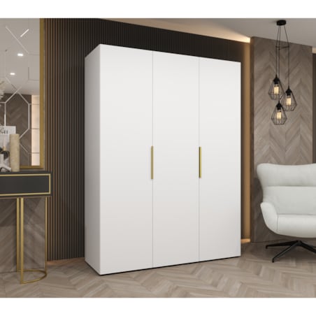 Szafa uchylna otwierana MARBELLA 1 150 wys. 202 cm Biały + u. Złoty