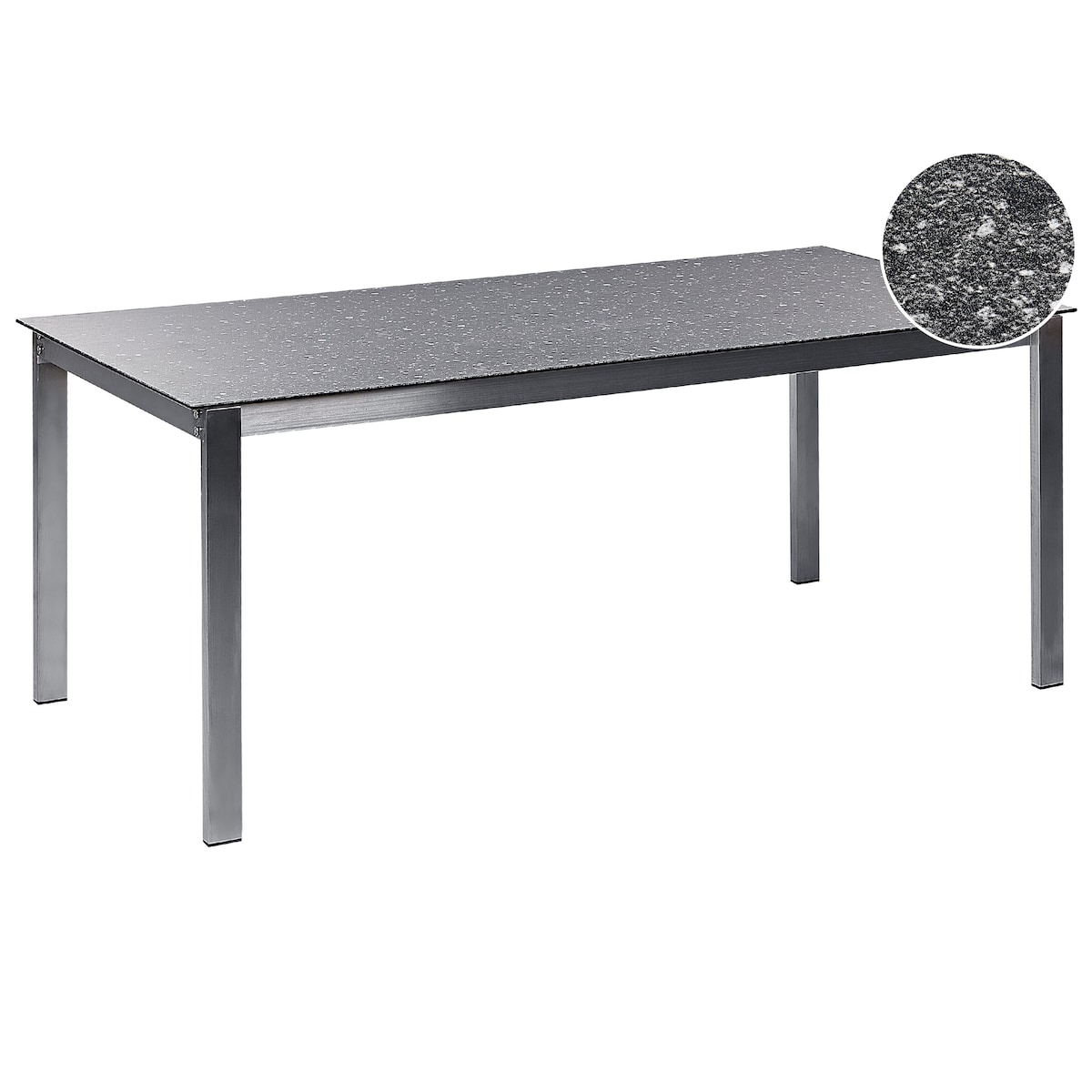 Stół ogrodowy COSOLETO 180 cm 90 cm Szkło Czarny