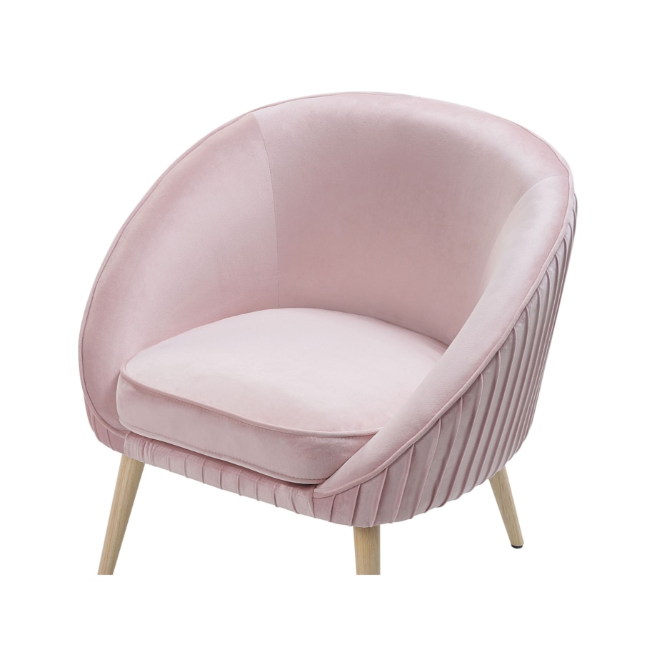 Fotel welurowy różowy TROMSO