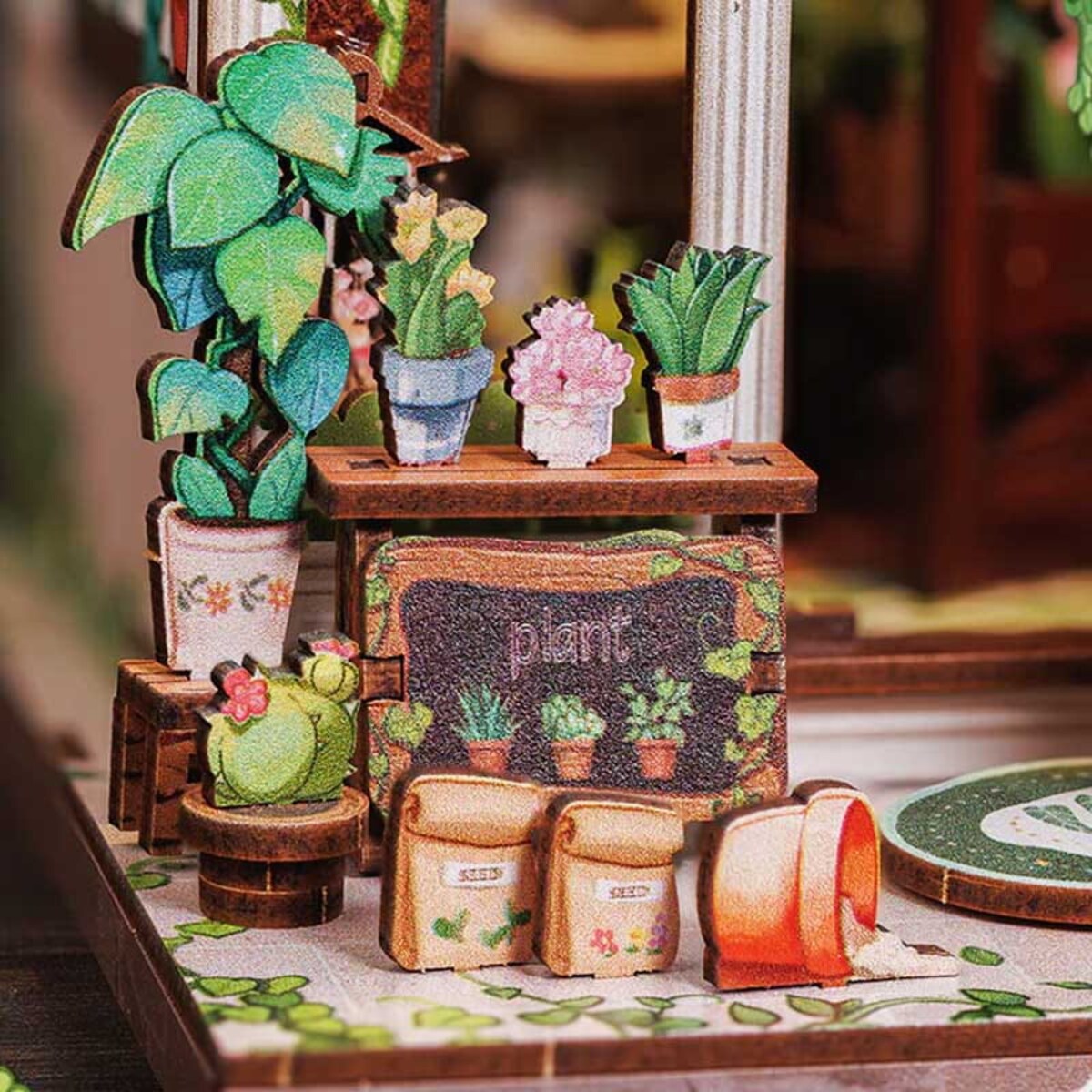 Miniaturowy domek mini Book Nook - Antykwariat pod zielonym bluszczem - CuteBee