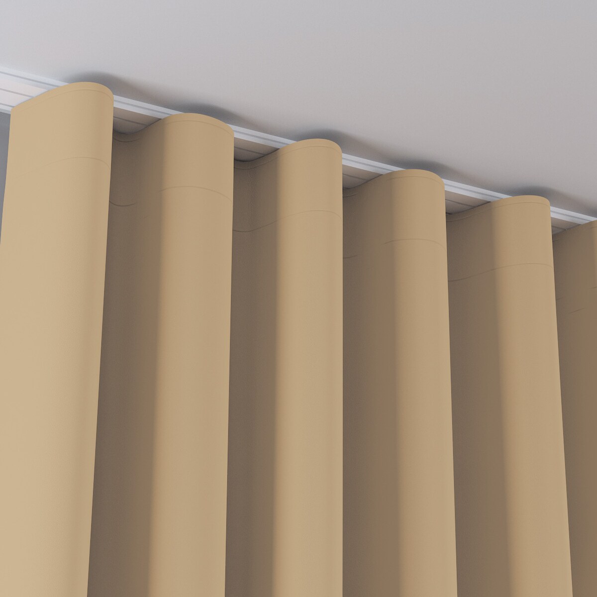 Zasłona na taśmie wave 130x260 złocisty beż