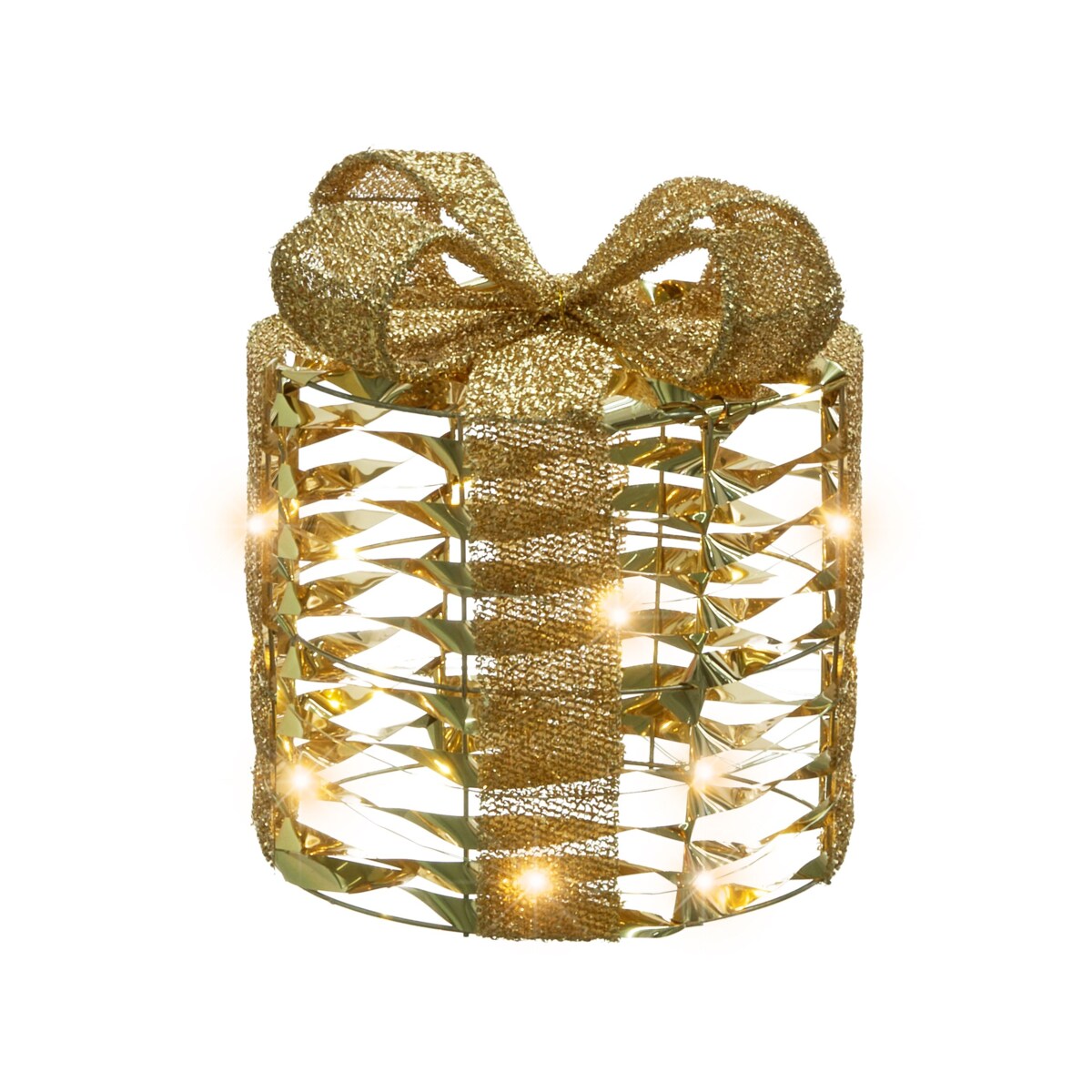 Zestaw 3 dekoracji LED Prezenty świąteczne złote SLIVSO