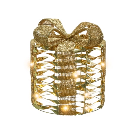 Zestaw 3 dekoracji LED Prezenty świąteczne złote SLIVSO