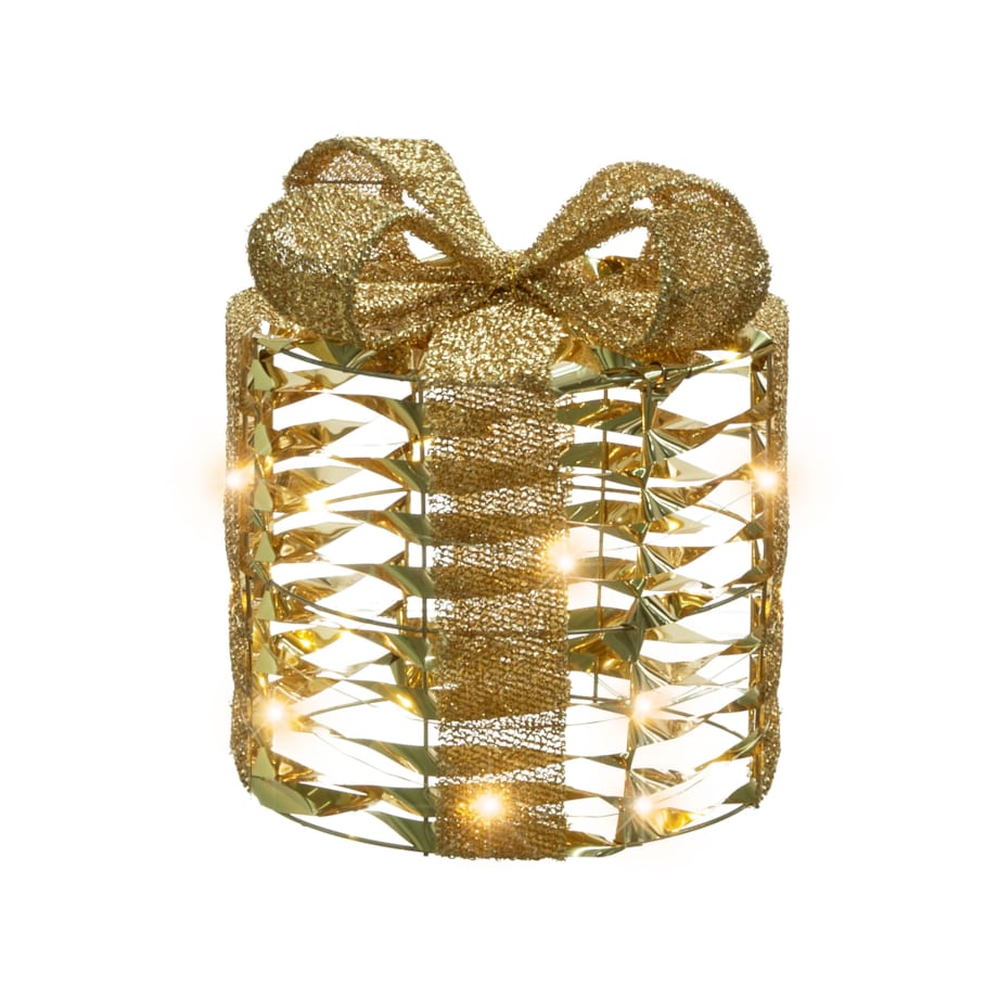 Zestaw 3 dekoracji LED Prezenty świąteczne złote SLIVSO