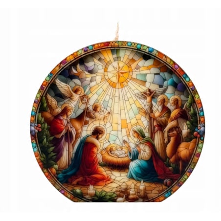 Prezent na Święta Szopka Bożonarodzeniowa Świeca Stajenka Święta Rodzina