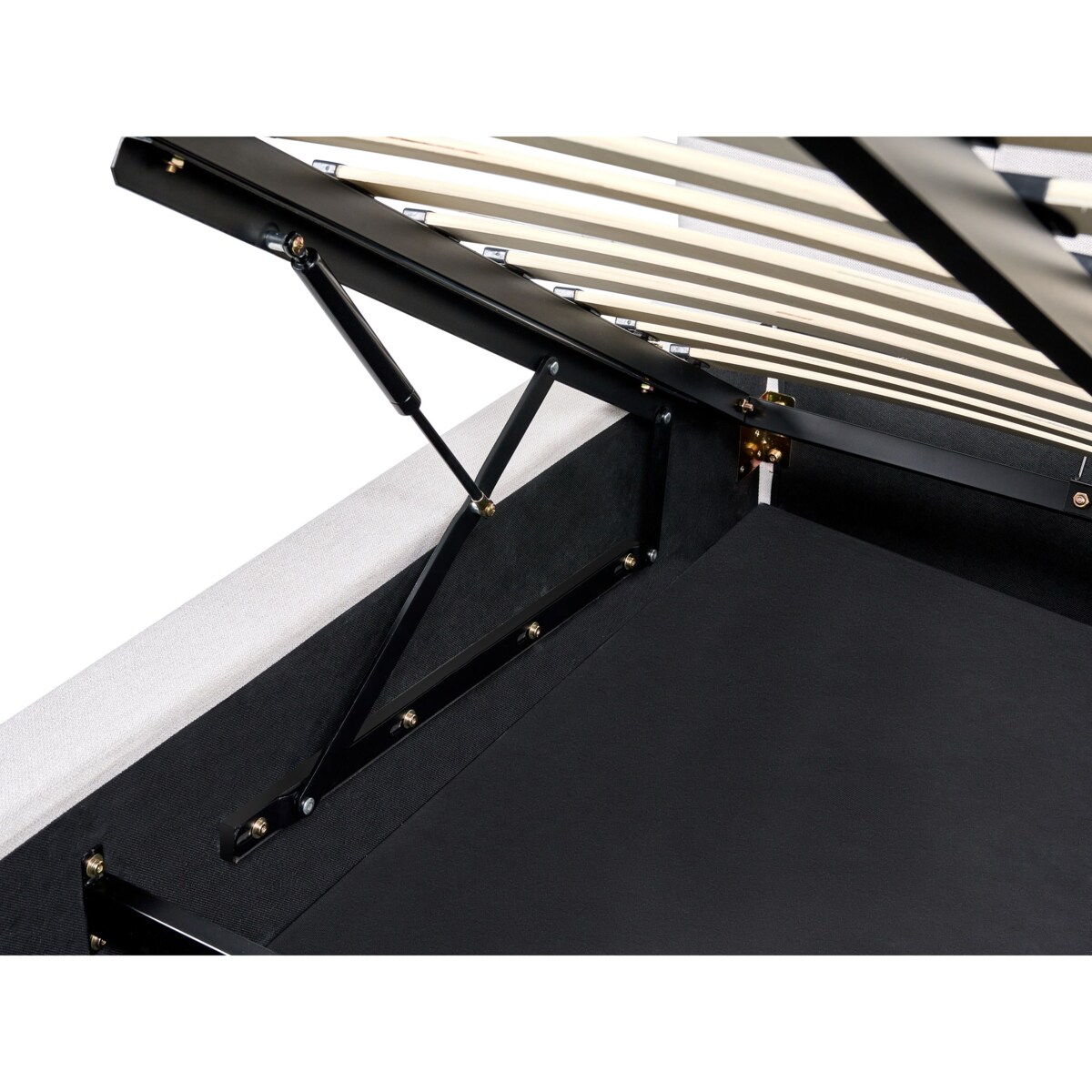 Łóżko z pojemnikiem BASTON 160 x 200 cm Złamana biel