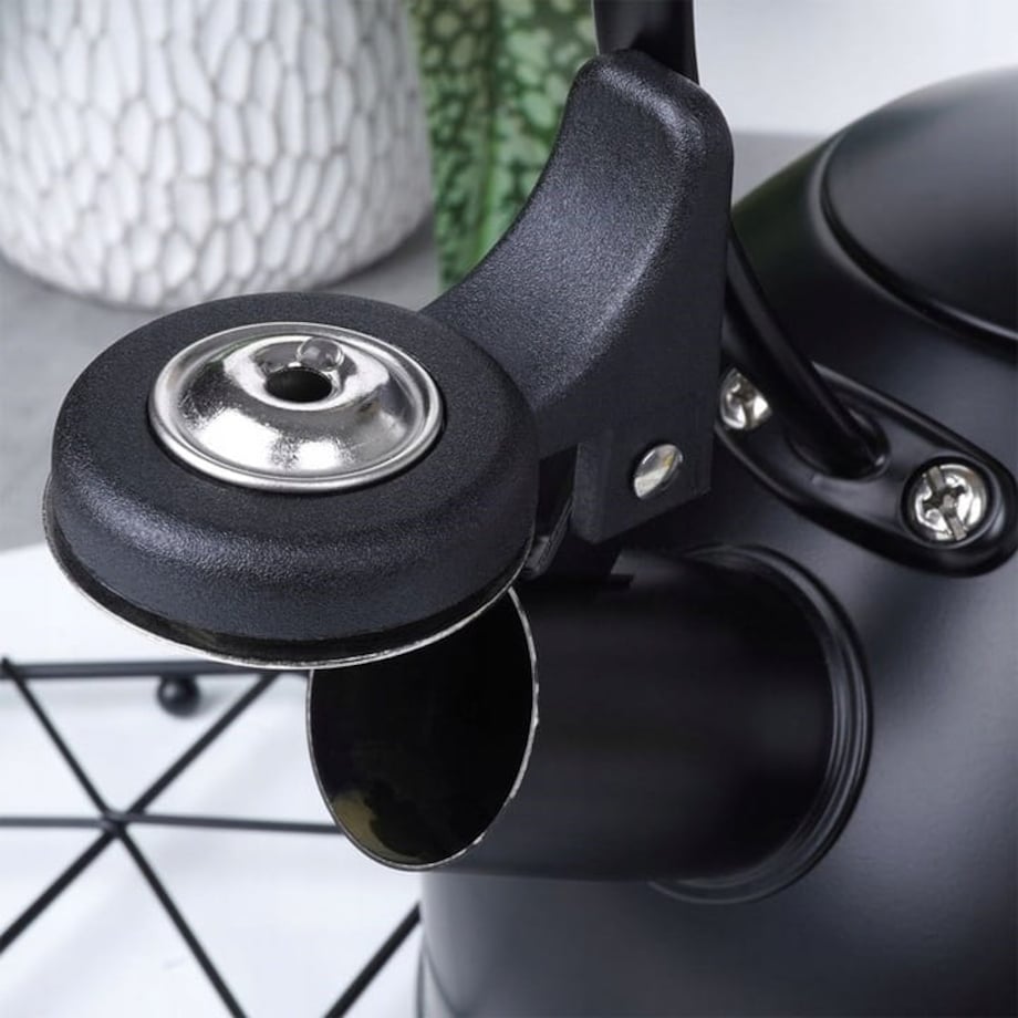 Czajnik Czarny Stalowy z Gwizdkiem do Gotowania Wody Gaz indukcję Kuchenkę