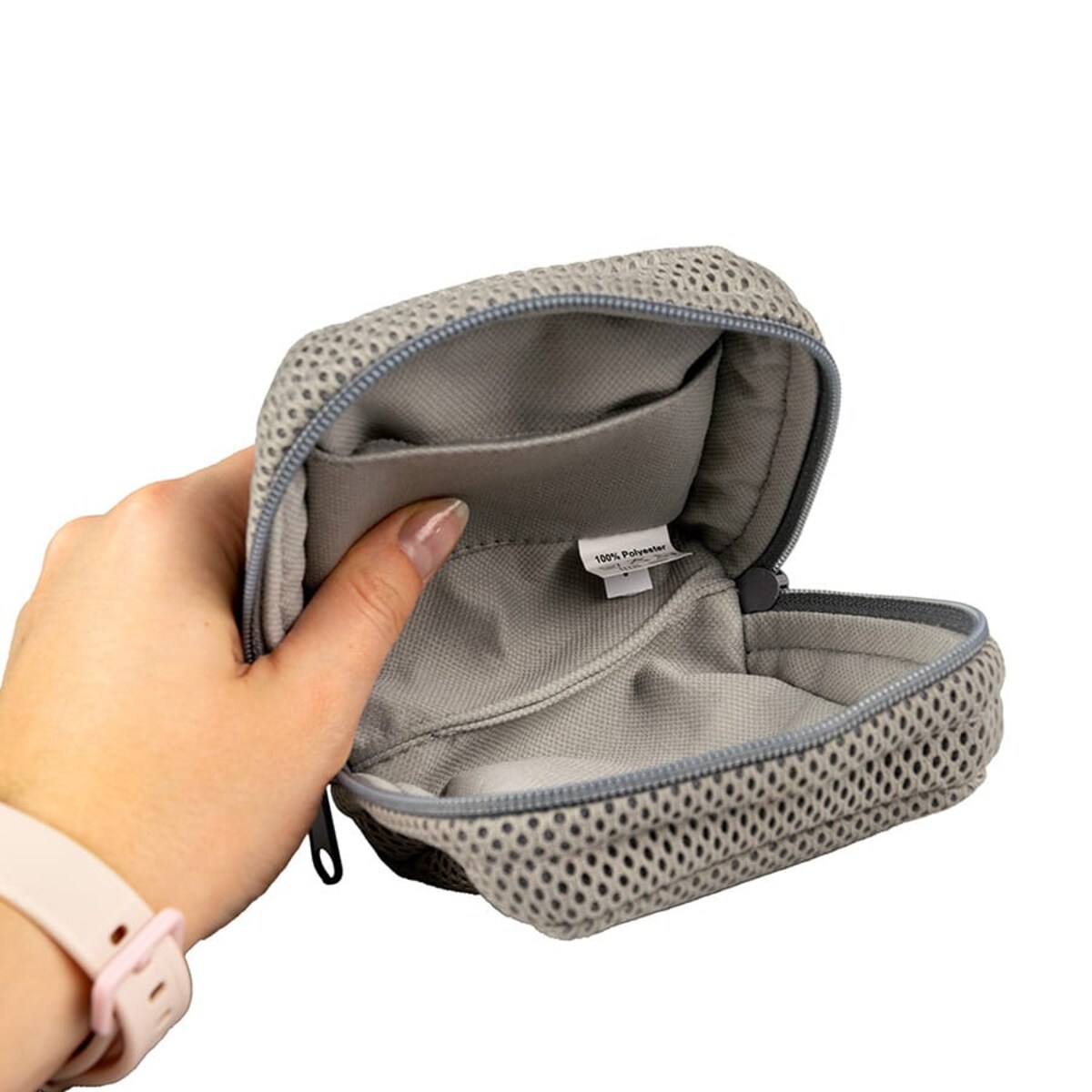 Organizer, etui w rozmiarze S, kosmetyczka na artykuły higieniczne, popielata