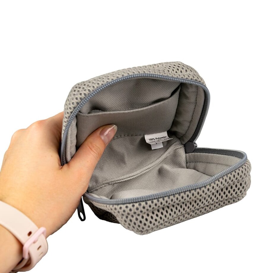 Organizer, etui w rozmiarze S, kosmetyczka na artykuły higieniczne, popielata