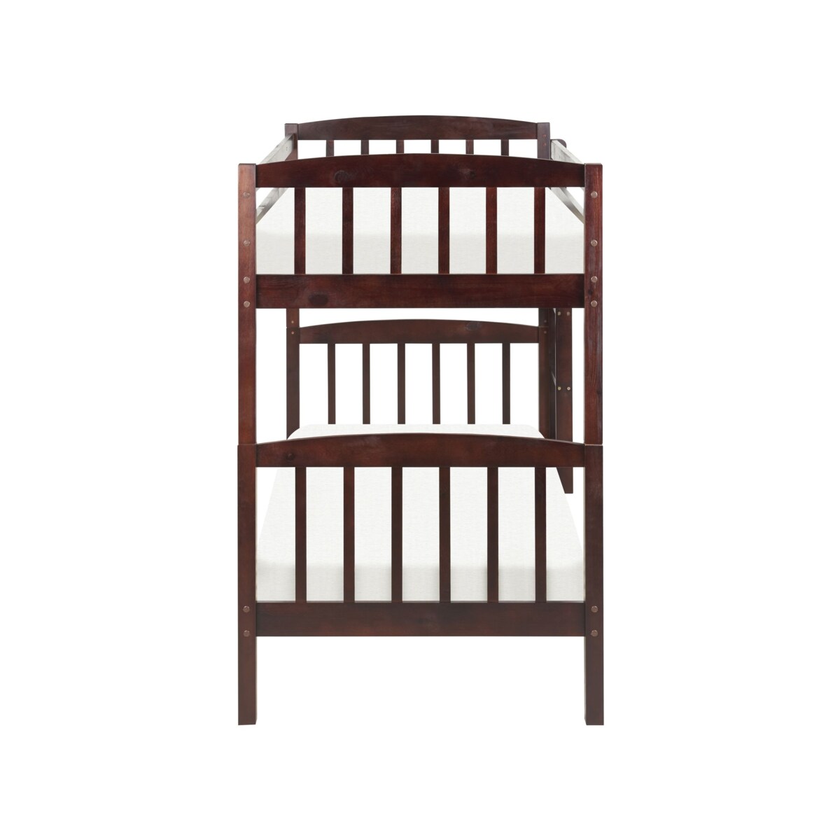 Łóżko piętrowe Drewno sosnowe REVIN 90 x 200 cm Ciemnobrązowy